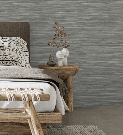 Papel pintado con textura de fibras de cáñamo fondo gris oscuro Sisay Texture 681835