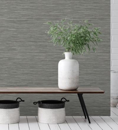 Papel pintado con textura de fibras de cáñamo fondo gris oscuro Sisay Texture 681835