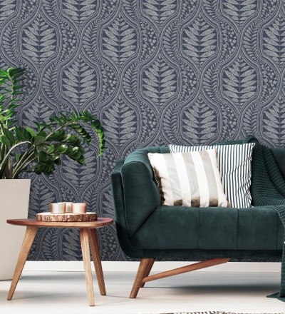 Papel pintado gran damasco con hojas hindú Scandi Palace 680867