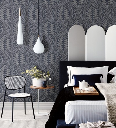 Papel pintado gran damasco con hojas hindú Scandi Palace 680867