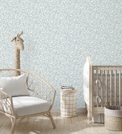 Papel pintado de hojas efecto nacarado fondo mate Didier 681208