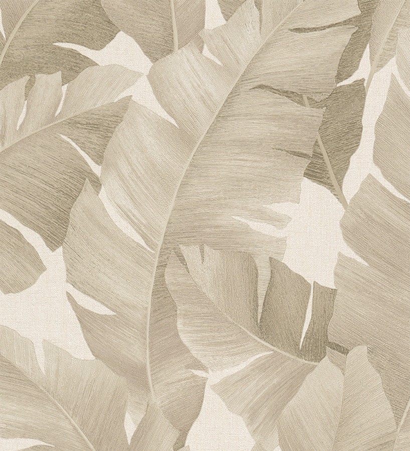 Papel pintado hojas grandes estilo tropical tonos beige Florida Palms 127659