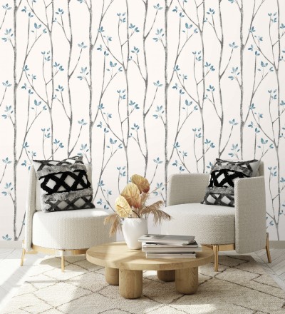 Papel pintado de ramas de árboles nórdicos Benson Forest 680946