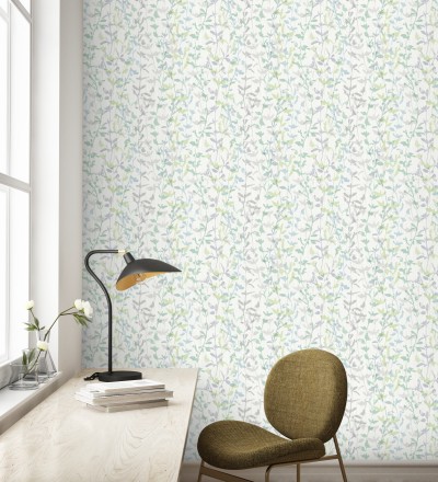 Papel pintado de ramas delgadas y hojas pequeñas Elva Forest 680856