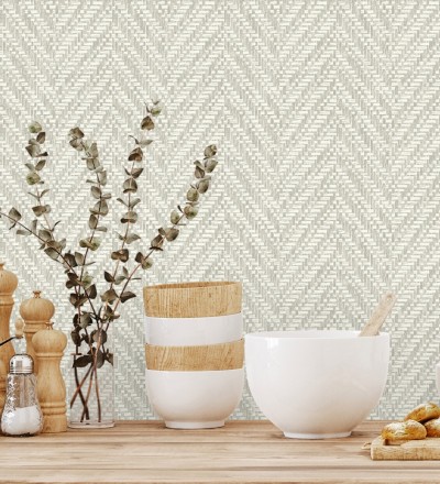 Papel pintado de espigas efecto fibra vegetal con textura Mumbai 679665
