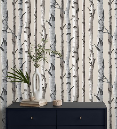 Papel pintado tronco de árboles de estilo nórdico Nordic Forest 680891