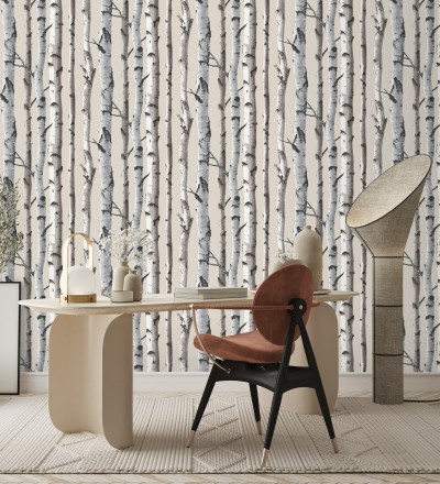 Papel pintado tronco de árboles de estilo nórdico Nordic Forest 680891