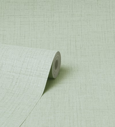 Papel pintado efecto lino fondo verde textura en relieve blando Neville Texture 682371