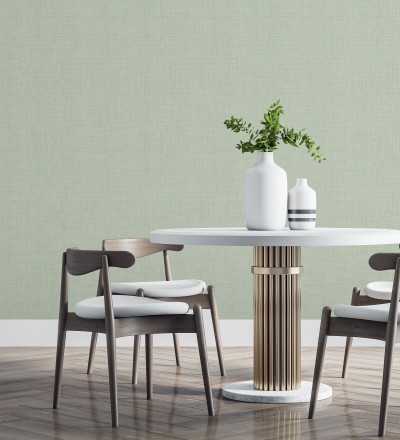 Papel pintado efecto lino fondo verde textura en relieve blando Neville Texture 682371