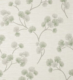 Papel pintado de flores japonesas verdes Evolet Garden 682375