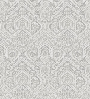 Papel pintado de damascos estilo étnico gris y beige Qatari Princess 682418