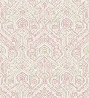 Papel pintado damascos estilo étnico beige y rosa Qatari Princess 682419