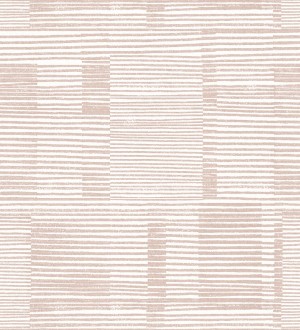 Papel pintado de rayas horizontales desiguales estilo abstracto color rosa Blake 682424