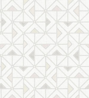 Papel pintado geométrico de triángulos y diamantes de estilo moderno minimalista multicolor y gris Dexter 682443