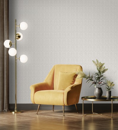 Papel pintado de espigas efecto fibra vegetal tonos malva claro Mumbai Wide 682454