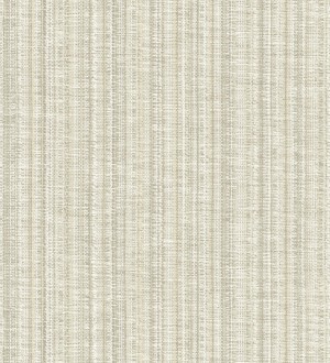 Papel pintado imitación tela jacquard de rayas beige tostado Leeds 682464