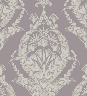 Papel pintado ornamental estilo inglés color lavanda Aruna 682491