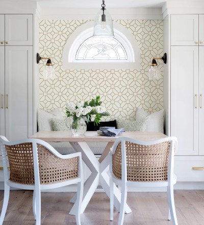 Papel pintado de celosía beige tostado estilo boho Mosset 682500