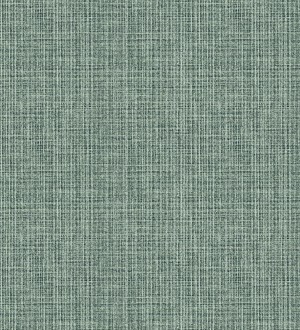 Papel pintado tejido de lino tonos verdes con textura London Textile 682504