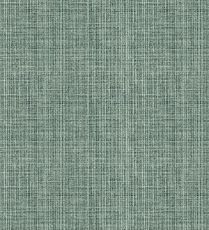 Papel pintado tejido de lino tonos verdes con textura London Textile 682504