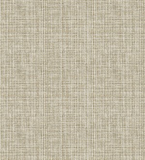 Papel pintado tejido de lino tonos camel y beige con textura London Textile 682509