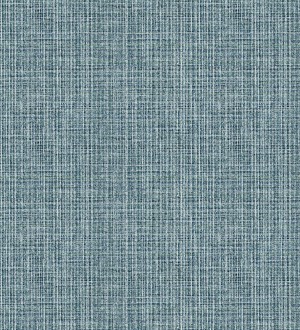 Papel pintado tejido de lino tonos azules con textura London Textile 682511