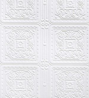 Papel pintado blanco repintable texturizado de alto relieve Bizancio Texture 682529
