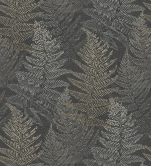 Papel pintado hojas de helecho fondo gris pizarra Jasper Foliage 682564