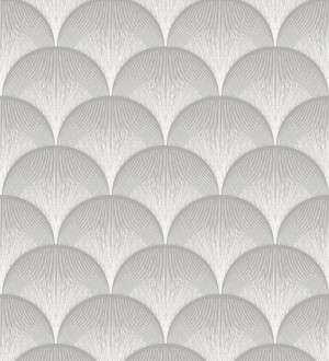 Papel pintado geométrico Art déco color gris y plata Aiden Nouveau 682578