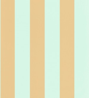 Papel pintado rayas verde agua y ocre con textura rugosa Amelia Stripes 682590