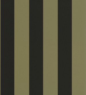 Papel pintado rayas negras y verde caqui con textura rugosa Amelia Stripes 682591
