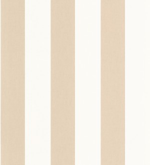 Papel pintado de rayas color beige y blanco imitando al tejido de lino Garbo Stripes 682604