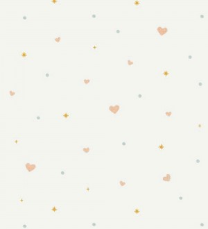 Papel pintado infantil de estrellas y corazones Shany love 682645