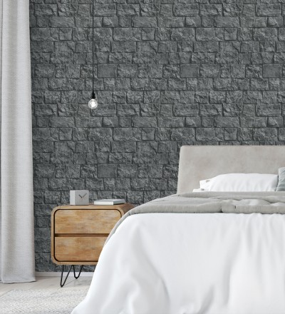 Papel pintado muro de ladrillos en piedra natural con textura Zion Fortress 682654