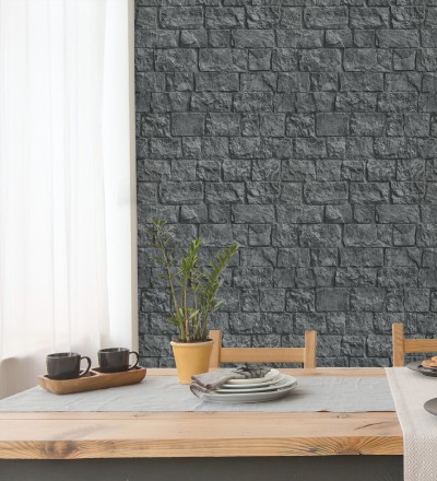 Papel pintado muro de ladrillos en piedra natural con textura Zion Fortress 682654