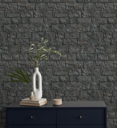 Papel pintado muro de ladrillos en piedra natural con textura Zion Fortress 682655
