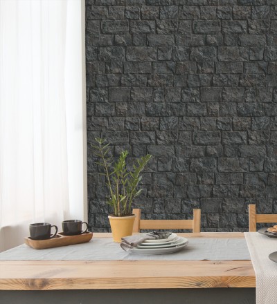 Papel pintado muro de ladrillos en piedra natural con textura Zion Fortress 682655