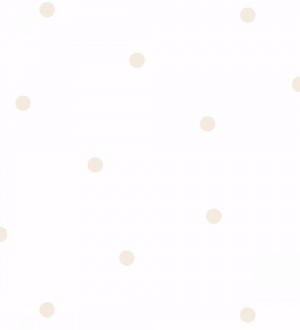Papel pintado infantil de lunares topos beige fondo blanco Diago 682676