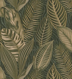Papel pintado de hojas tropicales estilo africano Inaya 682700
