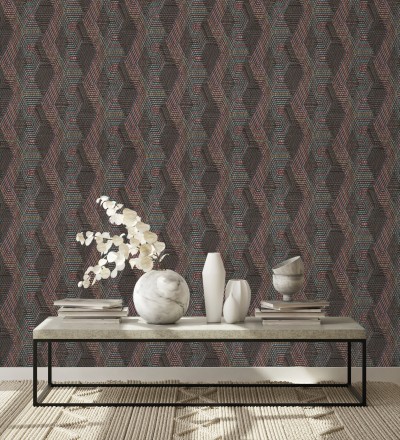 Papel pintado geométrico de tela africana Maiba 682703