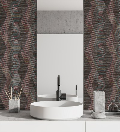 Papel pintado geométrico de tela africana Maiba 682703