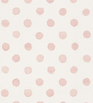 Papel pintado de lunares topos color rosa Claudy Dots 682727