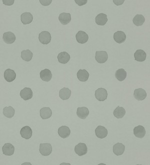 Papel pintado de lunares topos color verde grisáceo Claudy Dots 682729