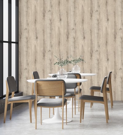 Papel pintado imitación tablas de madera rústica Coimbra 682755