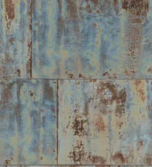 Papel pintado efecto chapa oxidada en bloques Borg Metal 682767