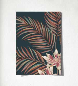 Papel pintado de hojas tropicales y flores Malibu Palms 500682365