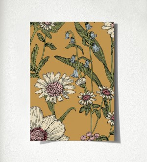 Papel pintado de flores silvestres con margaritas y amapolas fondo Margot Meadow 500682380