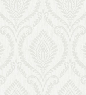 Papel pintado de damasco nácar elegante y moderno fondo blanco Victorian Velvet 682392