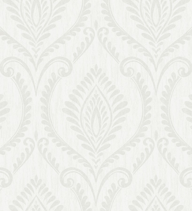 Papel pintado de damasco nácar elegante y moderno fondo blanco Victorian Velvet 682392