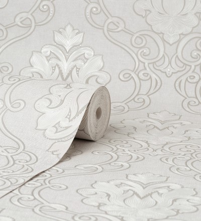 Papel pintado de damascos victorianos en relieve con estilo neobarroco Adamo 682402